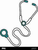 color Silhouette Image cartoon stethoscope Medical With Auriculars  sketch template