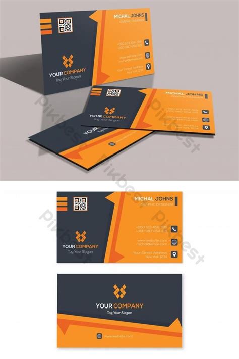 Orange Creative Corporate Business Card | Corporate business card, Business card psd free ...