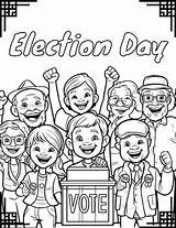 Election Day Coloring Pages  Voting Sheet November Activity sketch template