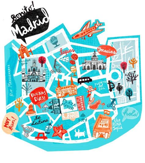 Mapa de Madrid - Cathrine Finnema illustration | Mappe illustrate ...