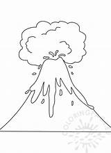 Volcano Coloring Pages Preschool  Page sketch template