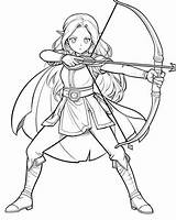 Fantasy Archer Coloring Pages sketch template
