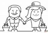 Cartoon Travellers Happy Couple Coloring Page  Free Printable Coloring sketch template