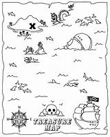 Treasure Map Coloring Page sketch template
