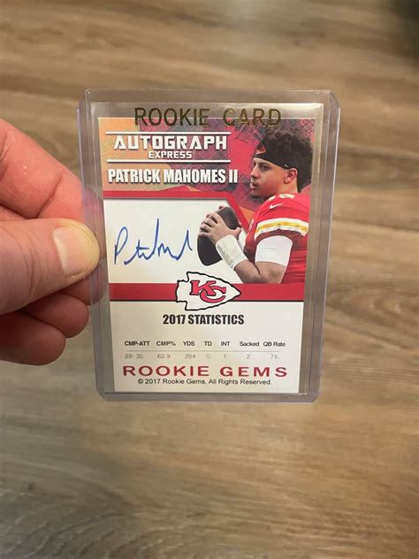 2017 Patrick Mahomes Autograph Express Rookie Kansas City Chiefs Facsimile Auto RC - Etsy