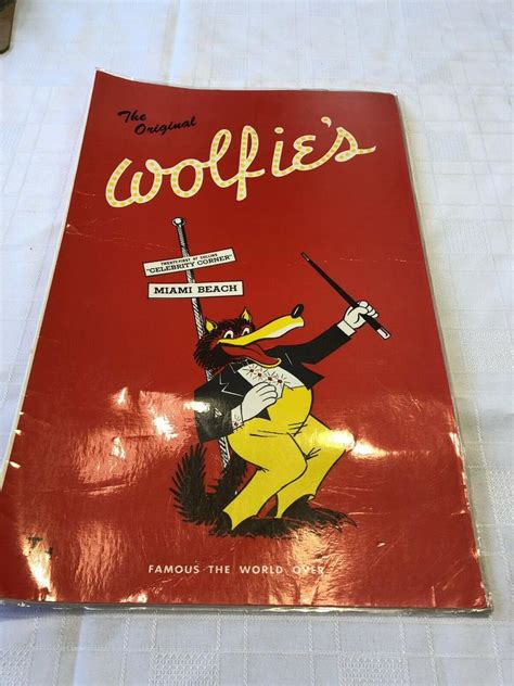 Large Vintage Wolfie's Restaurant Menu Miami Beach Florida | #1983113366