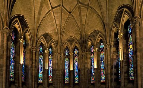 Download Arch Stained Glass Architecture Religious Cathedral HD Wallpaper