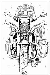 Classic Harley Davidson Motorcycle Coloring Page Free PDF&ampPNG Printable sketch template