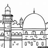 Al Aqsa Mosque Masjid Coloring Page sketch template