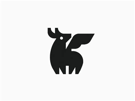 Flying deer logomark design - credit: @anhdodes by Anh Do - Logo Designer on Dribbble