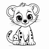 Cute Baby Cheetah Coloring Pages sketch template