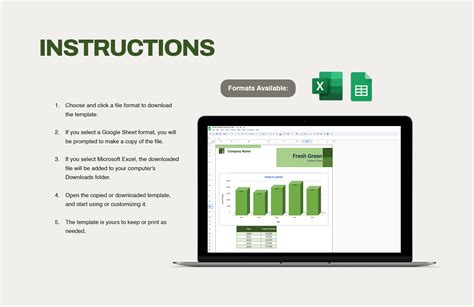 Fresh Green Column Chart in Excel, Google Sheets - Download | Template.net