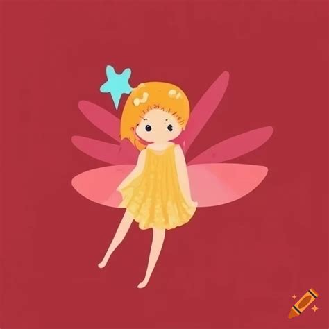 Minimalistic vector art of a cute fairy on Craiyon