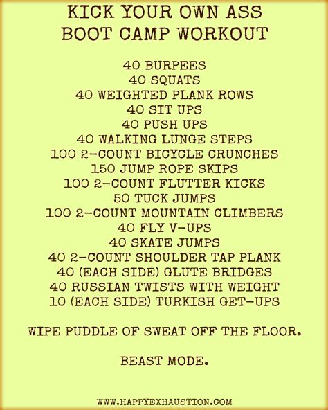 A Hard Core Workout Just For You A boot camp workout you can do in the ...