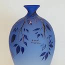 Vintage blue Murano glass vase signed by Luciano Canal, 20th century : Chateau Antique | Ruby Lane