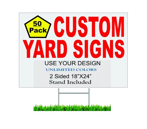 Custom Yard Signs 50pack Size 18X24 Printed Full Color 2-sided - Etsy