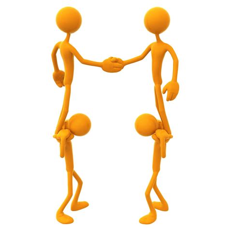Teamwork | Free Stock Photo | 3D illustration of people shaking hands while standing on other ...