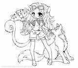 36  Wolf Anime Girl Coloring Pages sketch template