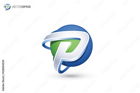 Abstract Letter P Logo - 3D Sphere Logo Stock Vector | Adobe Stock