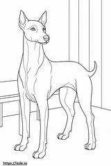 Italian Greyhound Full Body coloring Page sketch template