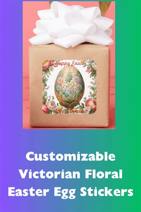 Customizable Easter Egg. Whimsical Floral Easter Square Sticker | Zazzle in 2024 | Easter eggs ...