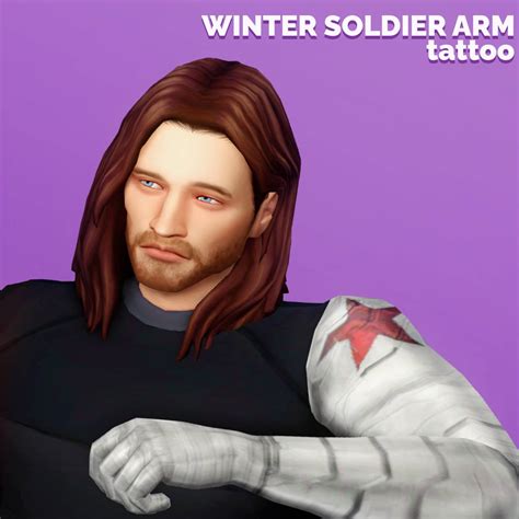 Mod The Sims - Winter Soldier/Bucky Barnes metal arm tattoo (original)