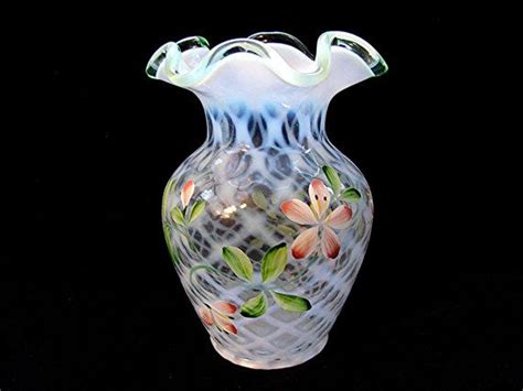 Vintage Fenton Glass Vase Opalescent Diamond Optic With | Etsy | Fenton glass, Antique glass ...