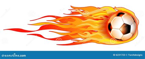 Flaming Soccer Ball On White Illustration Stock Photos - Image: 6231723