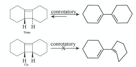 Ring-opening of the trans-cyclobutene isomer shown takes place at a ...