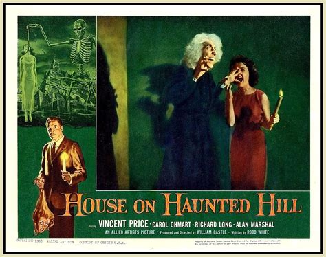 The Black Box Club: VINCENT PRICE 'HOUSE ON HAUNTED HILL' LOBBY CARDS GALLERY AND REVIEW