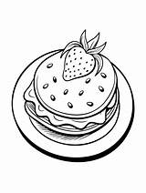 Strawberry Pancake Coloring Page Sweet And Delicious Fun  Premium AI sketch template
