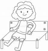 People Sitting On A Bench Coloring Pages sketch template