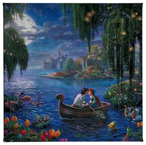 The Little Mermaid II – 14″ x 14″ Gallery Wrapped Canvas | Thomas Kinkade Studios | Disney ...