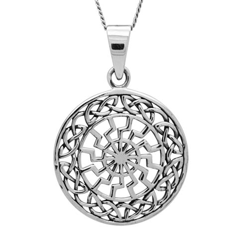 Circular Silver Celtic Pendant