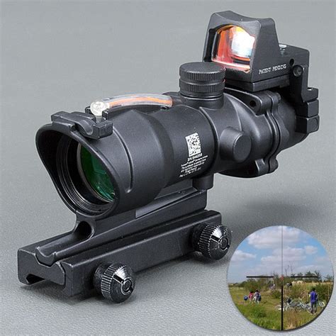 Hunting ACOG Real Fiber Red Illuminated 4x32 Rifle Scope with Reflex ...