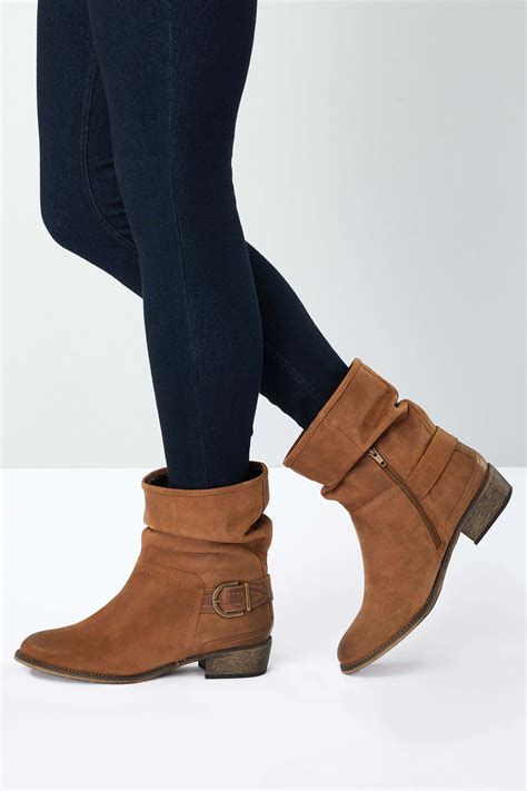 Womens Next Tan Slouch Ankle Boots - Brown | Slouch ankle boots, Ankle boots uk, Leather boots women