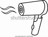 Hair Dryer Outline Style Coloring Template Stock Vector Royalty Free  sketch template
