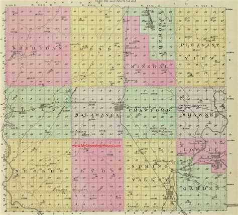 Cherokee County, Kansas 1887 Map