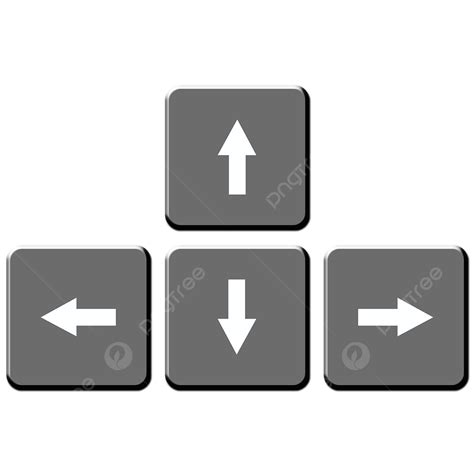 Arrow Keys White Transparent, Arrow Keys Metal Texture Gray, Directional Key, Keyboard, Button ...