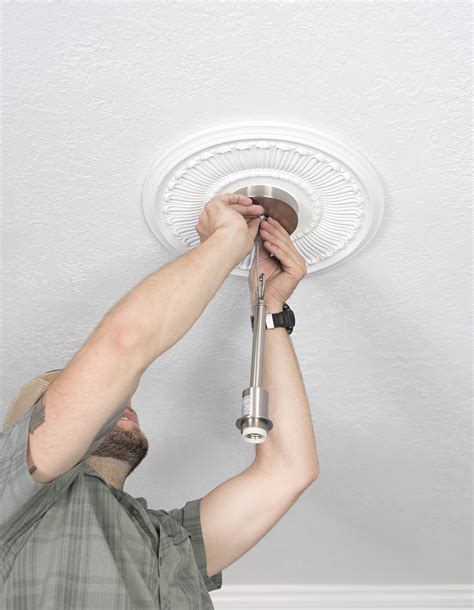 How to Install a Ceiling Medallion - Room for Tuesday