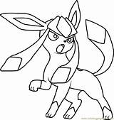 Glaceon Pokemon Coloring Page For Kids  Free Printable sketch template