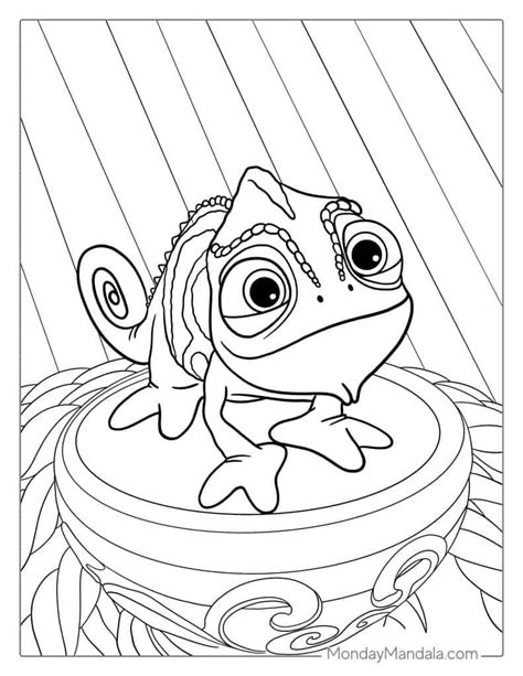 Tangled Rapunzel And Pascal Coloring Pages