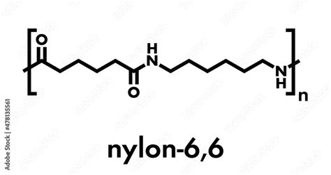 Nylon (nylon-6,6) plastic polymer, chemical structure. Skeletal formula. Stock Vector | Adobe Stock