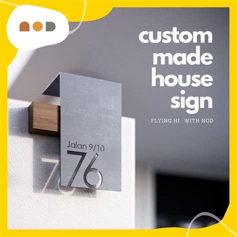 nod FLY HI Modern House Signage Nombor Plate Rumah House Number House ...