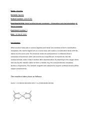 CHEM210 PRAC REPORT 4.docx - Name: Olwethu Surname: Ngcobo Student number: 222019760 ...