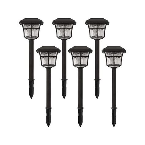 Hampton Bay Solar Powered Dark Bronze Outdoor Integrated LED 3000K Warm ...