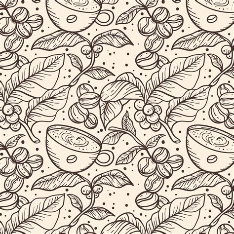 Premium Vector | Hand drawn coffee bean drawing pattern