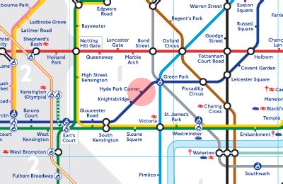 Hyde Park Corner station map - London Underground Tube