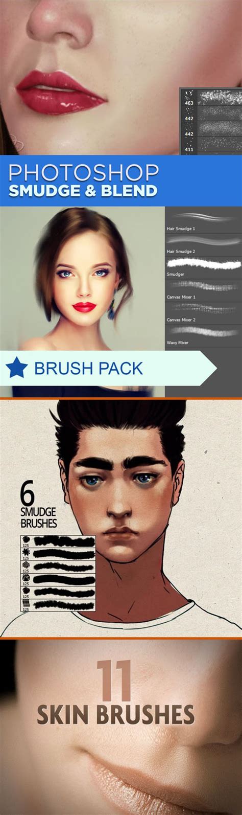 Human Skin & Smudge Brushes Collection for Photoshop » NULLED.org | Best files everyday