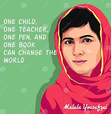 Malala Yousafzai Illustration, Activist for Female Education Editorial ...